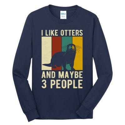 Cool Otter Vintage Sea Otter Lover Funny Otter Pun Gift Tall Long Sleeve T-Shirt