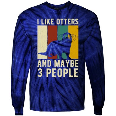 Cool Otter Vintage Sea Otter Lover Funny Otter Pun Gift Tie-Dye Long Sleeve Shirt