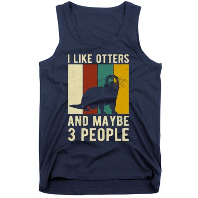 Cool Otter Vintage Sea Otter Lover Funny Otter Pun Gift Tank Top