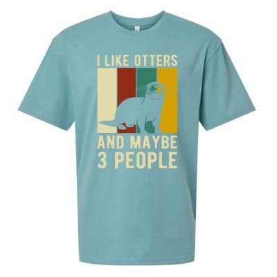 Cool Otter Vintage Sea Otter Lover Funny Otter Pun Gift Sueded Cloud Jersey T-Shirt