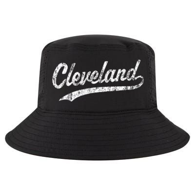 Cleveland OH Vintage Baseball Sports Script Cool Comfort Performance Bucket Hat