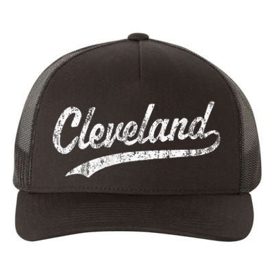 Cleveland OH Vintage Baseball Sports Script Yupoong Adult 5-Panel Trucker Hat