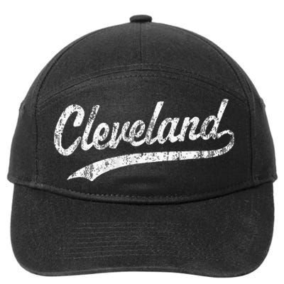 Cleveland OH Vintage Baseball Sports Script 7-Panel Snapback Hat