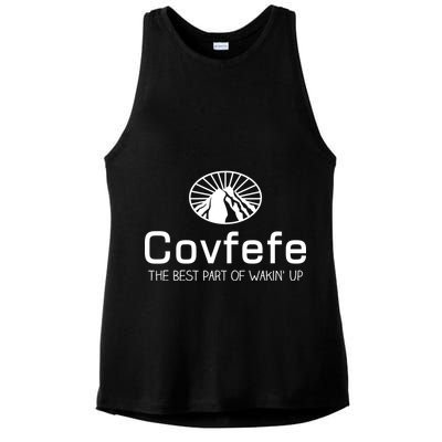 Covfefe The Best Part of Wakin' Up Parody Ladies PosiCharge Tri-Blend Wicking Tank