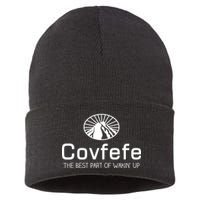 Covfefe The Best Part of Wakin' Up Parody Sustainable Knit Beanie