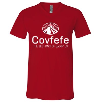 Covfefe The Best Part of Wakin' Up Parody V-Neck T-Shirt