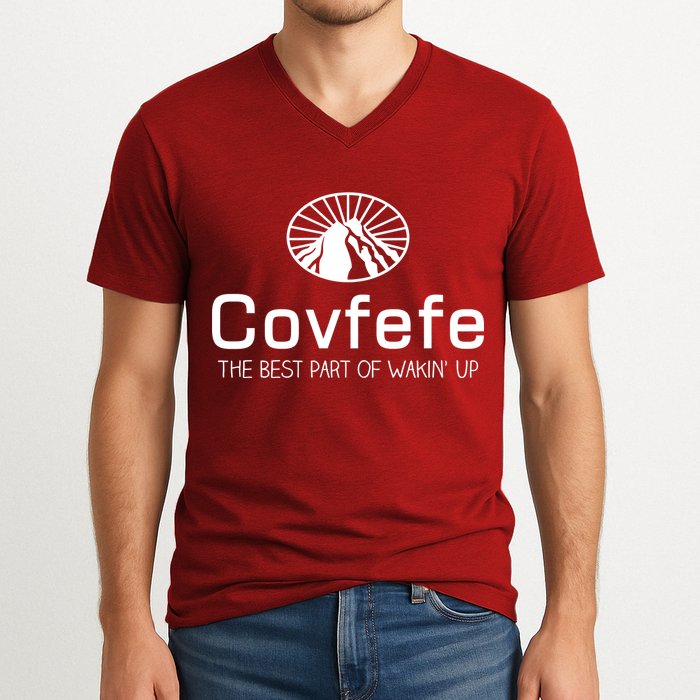 Covfefe The Best Part of Wakin' Up Parody V-Neck T-Shirt