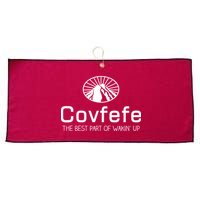 Covfefe The Best Part of Wakin' Up Parody Large Microfiber Waffle Golf Towel