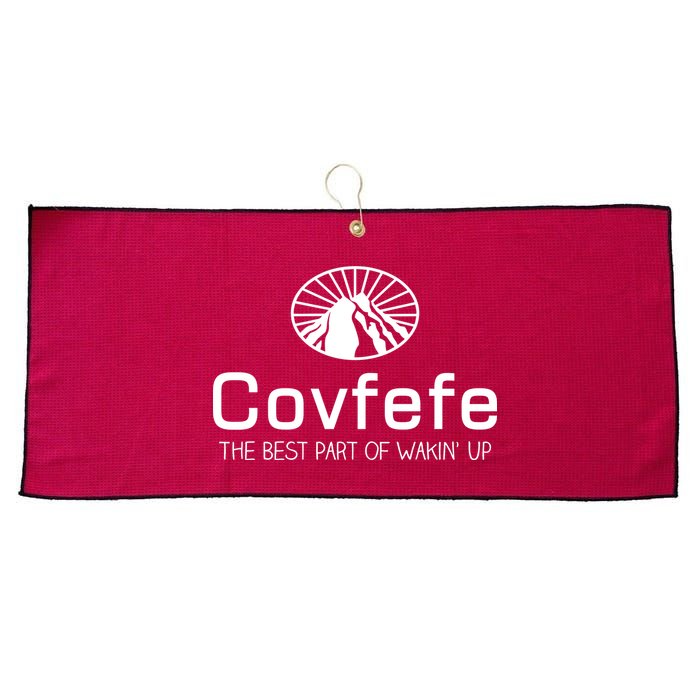 Covfefe The Best Part of Wakin' Up Parody Large Microfiber Waffle Golf Towel