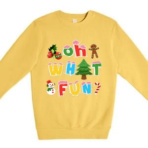 Christmas Oh What Fun Tree Xmas Pajama Holiday Party Gifts Premium Crewneck Sweatshirt