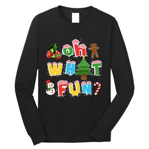 Christmas Oh What Fun Tree Xmas Pajama Holiday Party Gifts Long Sleeve Shirt