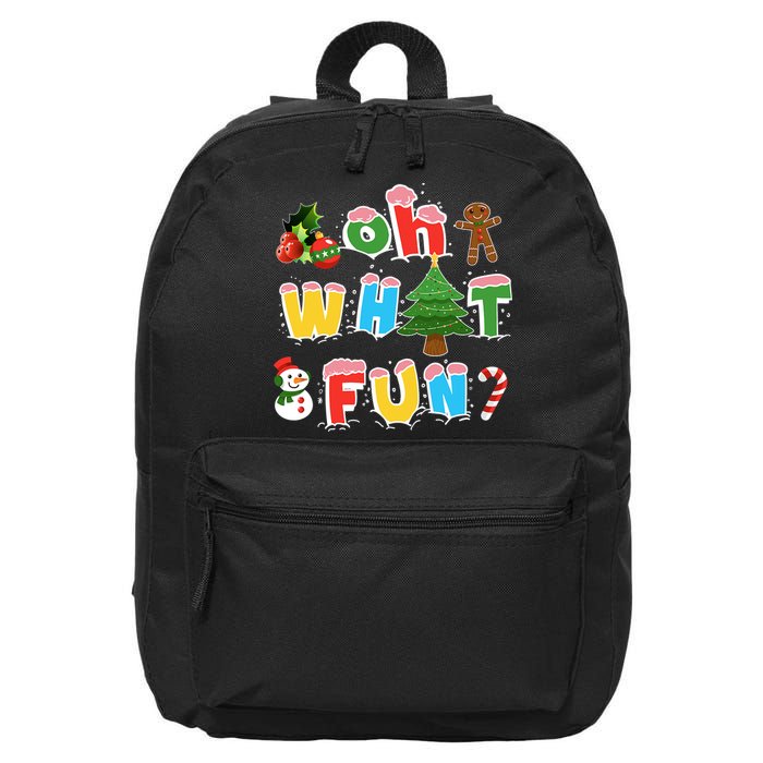 Christmas Oh What Fun Tree Xmas Pajama Holiday Party Gifts 16 in Basic Backpack