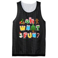 Christmas Oh What Fun Tree Xmas Pajama Holiday Party Gifts Mesh Reversible Basketball Jersey Tank