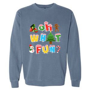 Christmas Oh What Fun Tree Xmas Pajama Holiday Party Gifts Garment-Dyed Sweatshirt