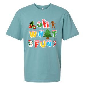 Christmas Oh What Fun Tree Xmas Pajama Holiday Party Gifts Sueded Cloud Jersey T-Shirt