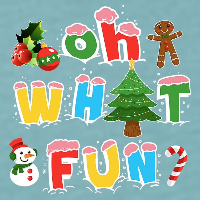 Christmas Oh What Fun Tree Xmas Pajama Holiday Party Gifts Sueded Cloud Jersey T-Shirt