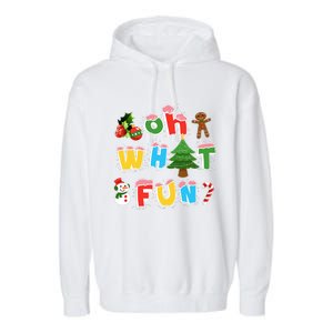 Christmas Oh What Fun Tree Xmas Pajama Holiday Party Gifts Garment-Dyed Fleece Hoodie