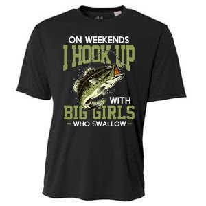 Cute On Weekends I Hook Up With Big Who Swallow Fishing Cooling Performance Crew T-Shirt