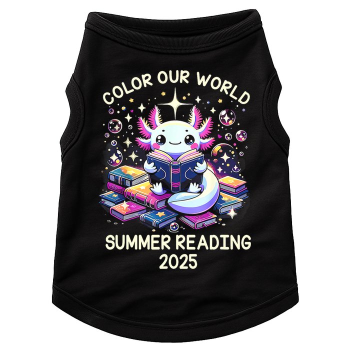 Color Our World Summer Reading Program 2025 Cute Axolotl Doggie Tank
