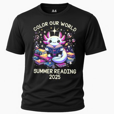Color Our World Summer Reading Program 2025 Cute Axolotl Performance Shirt