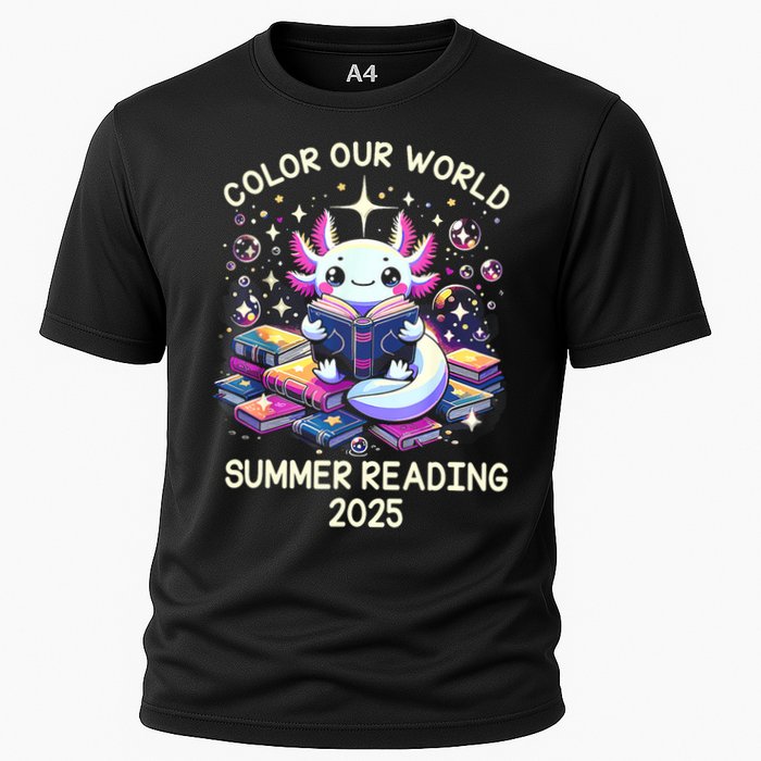 Color Our World Summer Reading Program 2025 Cute Axolotl Performance Shirt