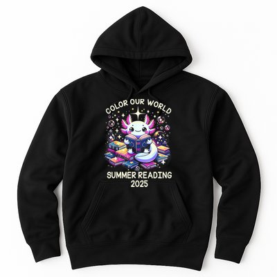 Color Our World Summer Reading Program 2025 Cute Axolotl Hoodie