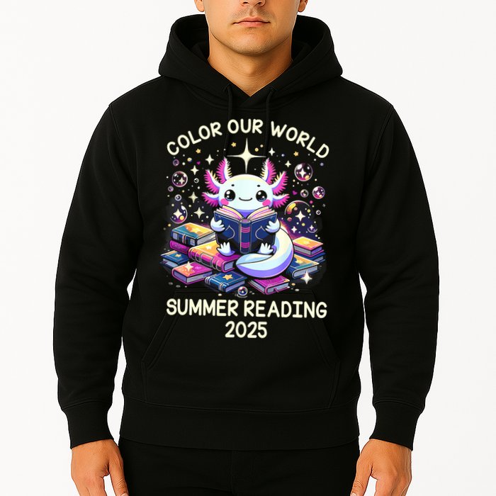 Color Our World Summer Reading Program 2025 Cute Axolotl Hoodie
