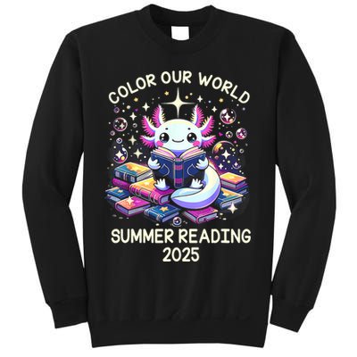 Color Our World Summer Reading Program 2025 Cute Axolotl Sweatshirt