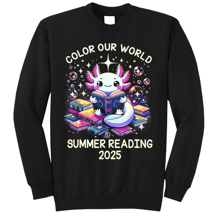 Color Our World Summer Reading Program 2025 Cute Axolotl Sweatshirt