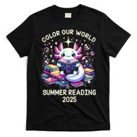 Color Our World Summer Reading Program 2025 Cute Axolotl T-Shirt