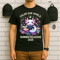 Color Our World Summer Reading Program 2025 Cute Axolotl T-Shirt