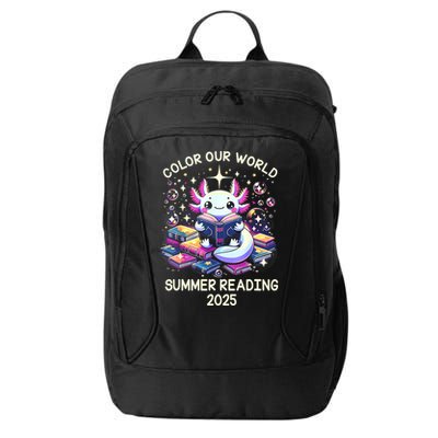 Color Our World Summer Reading Program 2025 Cute Axolotl City Backpack