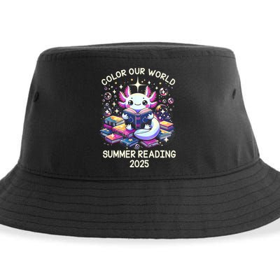Color Our World Summer Reading Program 2025 Cute Axolotl Sustainable Bucket Hat