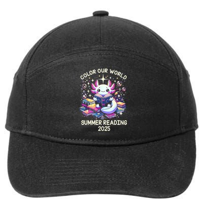 Color Our World Summer Reading Program 2025 Cute Axolotl 7-Panel Snapback Hat