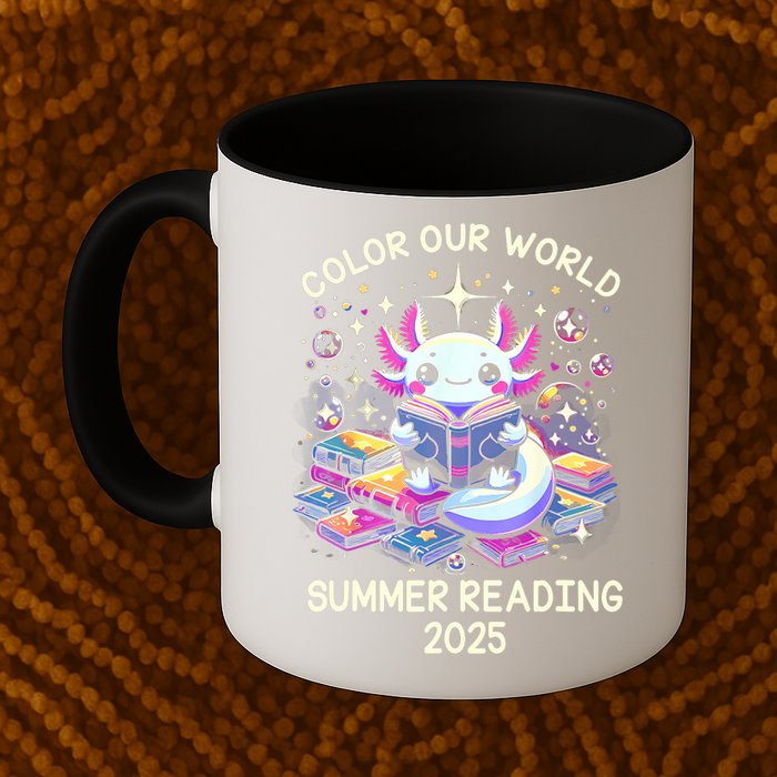 Color Our World Summer Reading Program 2025 Cute Axolotl Mug