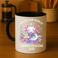 Color Our World Summer Reading Program 2025 Cute Axolotl Mug