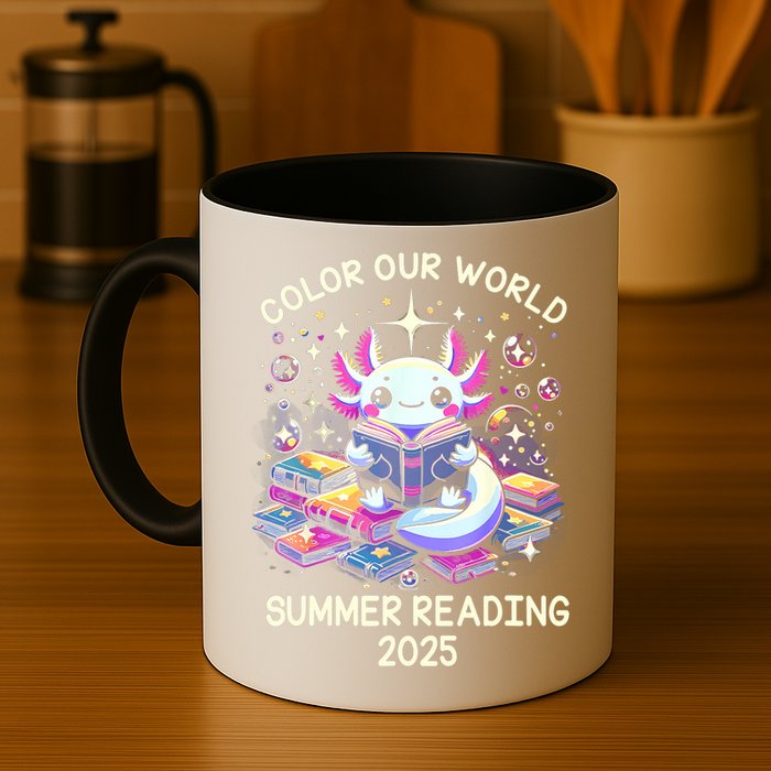 Color Our World Summer Reading Program 2025 Cute Axolotl Mug