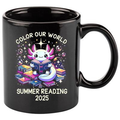 Color Our World Summer Reading Program 2025 Cute Axolotl 11oz C Handle Ceramic Mug