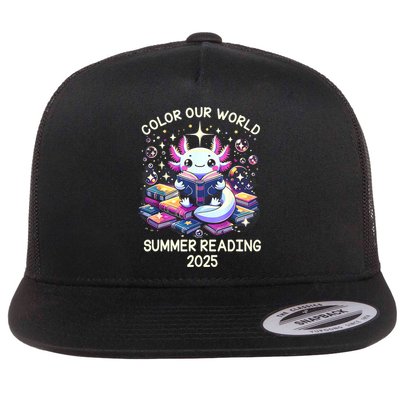 Color Our World Summer Reading Program 2025 Cute Axolotl Flatbill Hat