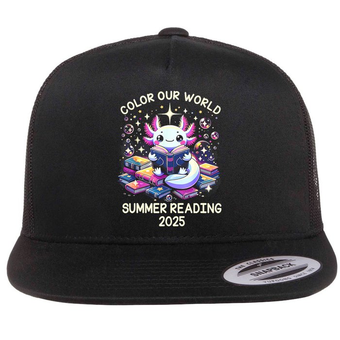 Color Our World Summer Reading Program 2025 Cute Axolotl Flatbill Hat