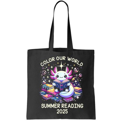 Color Our World Summer Reading Program 2025 Cute Axolotl Bag