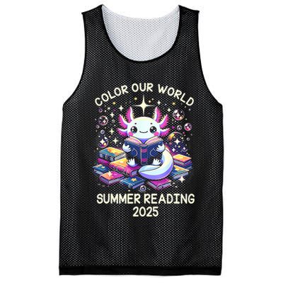 Color Our World Summer Reading Program 2025 Cute Axolotl Mesh Reversible Basketball Jersey Tank
