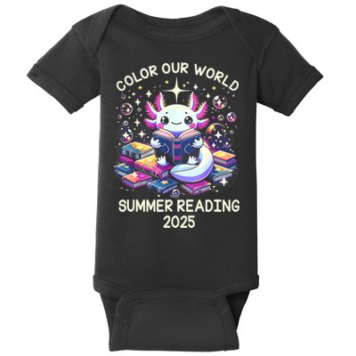 Color Our World Summer Reading Program 2025 Cute Axolotl Baby Bodysuit