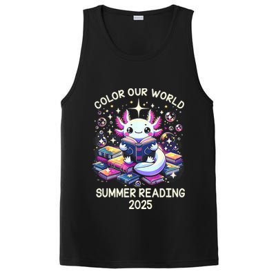 Color Our World Summer Reading Program 2025 Cute Axolotl PosiCharge Competitor Tank