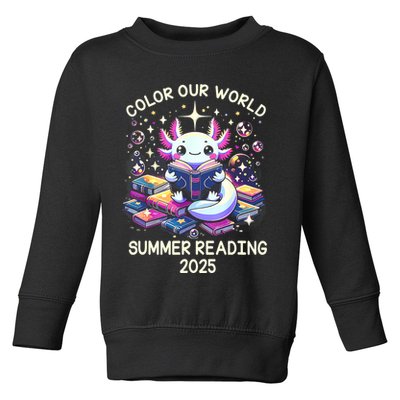 Color Our World Summer Reading Program 2025 Cute Axolotl Toddler Sweatshirt