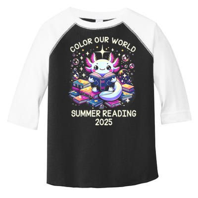 Color Our World Summer Reading Program 2025 Cute Axolotl Toddler Fine Jersey T-Shirt