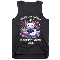 Color Our World Summer Reading Program 2025 Cute Axolotl Tank Top