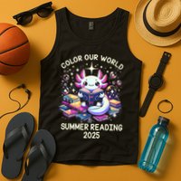 Color Our World Summer Reading Program 2025 Cute Axolotl Tank Top