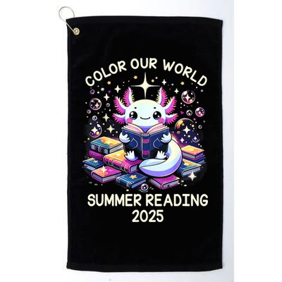 Color Our World Summer Reading Program 2025 Cute Axolotl Golf Towel