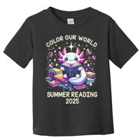 Color Our World Summer Reading Program 2025 Cute Axolotl Toddler T-Shirt